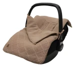 Jollein Check Knit Biscuit / Fusak do autosedačky / 0–13 kg / 42 × 82 cm (025-811-68039)