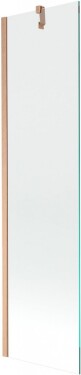 MEXEN/S - Next vanová zástěna FIX 50 x 150, transparent, měď kartáčovaná 895-050-000-00-00-65
