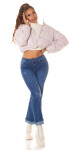 Sexy Highwaist Push up použitý vzhled flarred Jeans denimblue