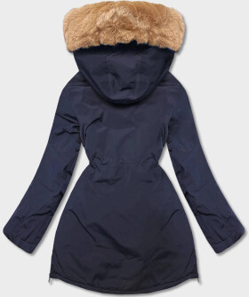 Tmavě modrá dámská zimní bunda parka (CAN-588BIG) odstíny modré 46