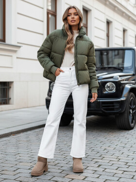 Dámská krátká zimní prošívaná bunda VIBEGIRL zelená FashionStreet TY4946 XL
