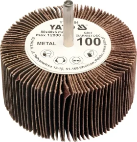 YATO Brusný lamelový kotouč radiální 80x40 mm P-80 / Brusný kotouč / Průměr stopky 6 mm