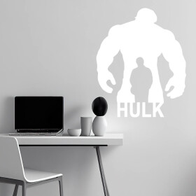 Samolepka Hulk silueta Barva: bílá, Velikost: 60 x 73 cm