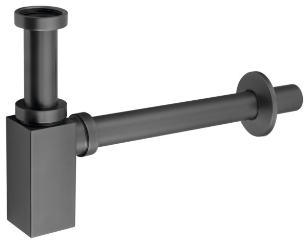 SAPHO - Umyvadlový sifon 5/4", odpad 32, hranatý, gun metal SI481