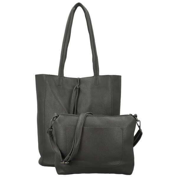 Trendy dámský koženkový set kabelek Alisia, tmavě šedý