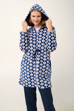 Vamp - Župan s kapucí s potiskem Country Calico 21414 - Vamp blue print xl