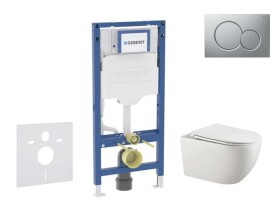 GEBERIT - Duofix Set předstěnové instalace, klozetu Gaia a sedátka softclose, tlačítko Sigma01, lakovaný matný chrom SANI11CA1135B