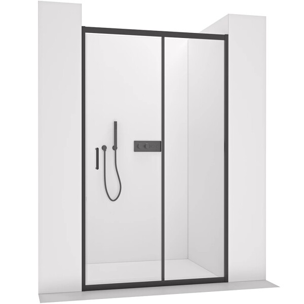 CERANO Sprchové posuvné dveře Orlano L/P - 5 mm - černá matná, transparentní sklo - 90x195 cm