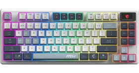 MSI Forge GK600 TKL Wireless Sky šedá / Bezdrátová herní klávesnice / 83 kláves / RGB podsvícení / US layout / USB-C (FORGE GK600 TKL W SKY US)