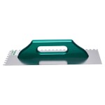Hladítko nerezové 380 x 130 mm, dřevěná rukjeť, 8 x 8 zubů, STALCO