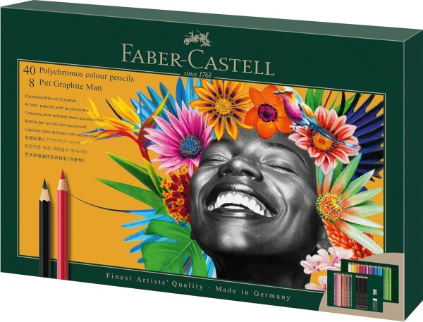 Faber-Castell Faber-Castell, 210054, kreativní sada Polychromos & Pitt Graphite Matt s příslušenstvím, 50 ks