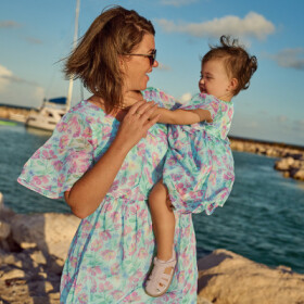 Šaty s krátkým rukávem pro maminky- více barev - S LIGHT MINT