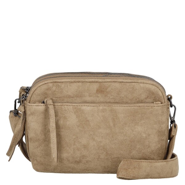 Semišová dámská crossbody kabelka Lory, béžová