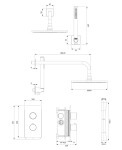 OMNIRES - CONTOUR termostatický podomítkový sprchový systém antracit /AT/ SYSCT11AT