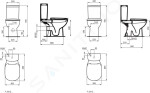 IDEAL STANDARD - Tempo WC kombi mísa s hlubokým splachováním, bílá T331201
