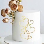 Dortisimo Plastová dekorace na okraj dortu zlatá Srdíčka