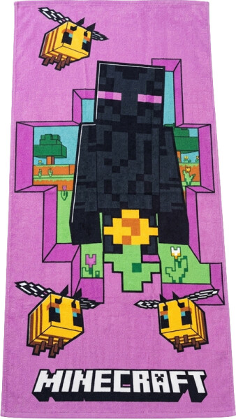 Dětská osuška Minecraft Enderman a Včelky