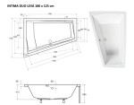 HOPA - Asymetrická vana INTIMA DUO - Nožičky k vaně - Bez nožiček, Rozměr vany - 180 × 125 cm, Způsob provedení - Levé VANINTID18L