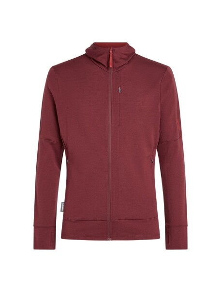 ICEBREAKER Mens Merino 260 Quantum IV LS Zip Hood, Port/Agate (vzorek) velikost: M