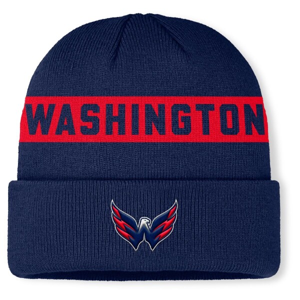 Fanatics Pánská zimní čepice Washington Capitals NHL Authentic Pro A/Cap Cuffed Beanie