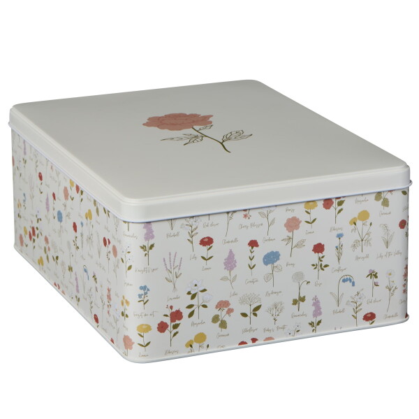 Ib Laursen Plechová dóza s víkem Grand Ma's Garden Flat, béžová barva
