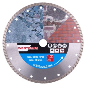 Kotouč diamantový, TURBO, 230mm, 22,2mm, WESTBERG
