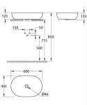 GROHE - Essence Umyvadlo na desku, 60x40 cm, bez přepadu, bez otvoru pro baterii, alpská bílá 103563SH00