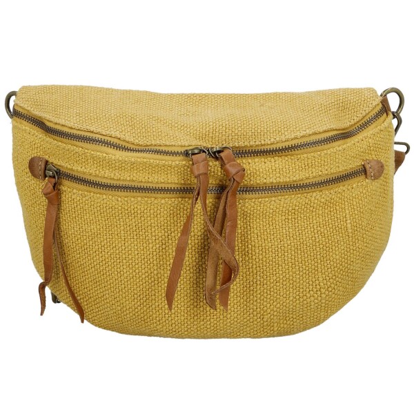 Trendy dámská textilní ledvinka Lena, žlutá
