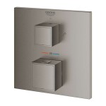 GROHE - Grohtherm Cube Termostatická baterie pod omítku pro 2 spotřebiče, kartáčovaný Hard Graphite 24155AL0