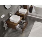 MEXEN/S - Rivel koupelnová skříňka pod umyvadlo 60 cm s deskou, 1 šuplík, reliéf , ořech 91A20-06023-1-BFC86