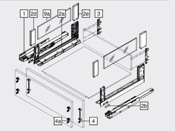 Blum K-BLUM Legrabox C Free 500 mm/40 kg, Blumotion/TOB, Orion šedá :: expando (255158)