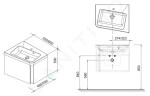 RAVAK - 10° Skříňka pod rohové umyvadlo SD 550 R, 550x485x450 mm, pravá, tmavý ořech X000000744