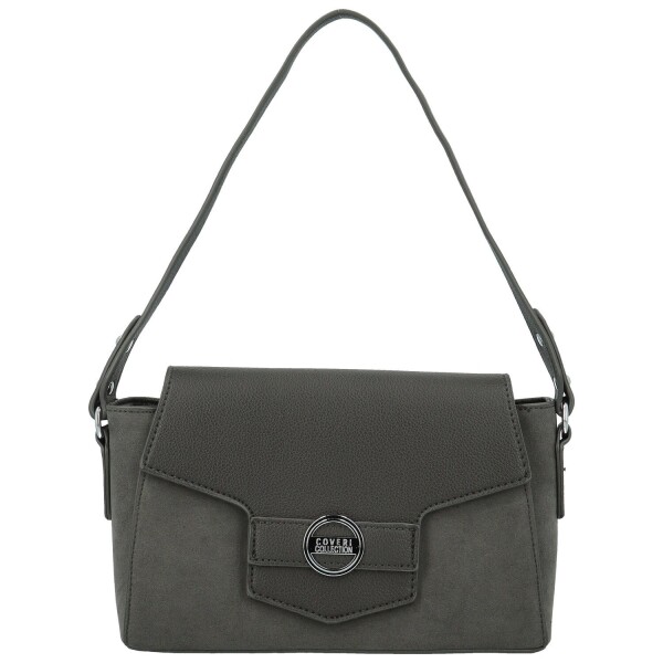 Módní dámská koženková kabelka na rameno Harper, tmavě šedá