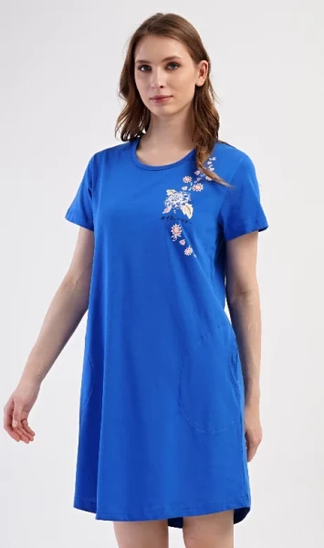 Dámské domácí šaty s krátkým rukávem Vienetta Secret Květy