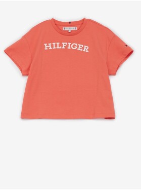 Korálové holčičí tričko Tommy Hilfiger