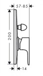 HANSGROHE - Rebris E Vanová baterie pod omítku, matná černá 72459670
