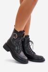 Kožené botky worker s teplou podšívkou na zip černé Elosie 38