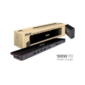 Club3D Dokovací stanice USB-C 14v1, 1xDP, 1xHDMI, 1xVGA, 2xUSB-C, 5xUSB, čtečka SD karet, 1xRJ45, černá EDF_795163