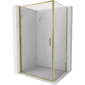MEXEN/S - Exo sprchový kout dveře křídlové 70 x 95, transparent, zlato 817-070-095-50-00