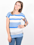 Picture Seastripes GREY MELANGE STRIPE dámské tričko krátkým rukávem