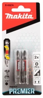 Makita E-03274 Impact Premier (E-form) sada torzních bitů PH2 x 50mm 2 ks (E-03274)