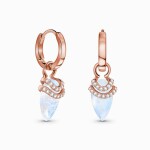 Royal Fashion náušnice 14k zlato Vermeil GU-DR23084E-ROSEGOLD-MOONSTONE-TOPAZ