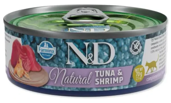 ND Natural Cat Tuna Shrimp 70 g / Konzerva pro kočky / tuňák a krevety (L3-70138)