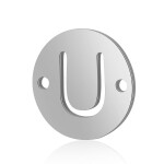 Mezidíl z titanové oceli - placička s písmenem A - Z - 12 x 12 x 0,8 mm - 1 ks Písmena: N