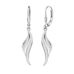 Stříbrné visací náušnice se zirkony Sabrina - stříbro 925/1000, Stříbrná