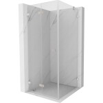 MEXEN/S - Lunar-F sprchový kout skládací dveře levá 85 x 80, transparent, nikl kartáčovaný 836-085-080-97-00-L