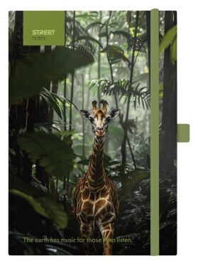 Blok A6, 100l, 80g, linkovaný - Animals Giraffe s gumou