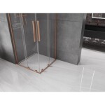 MEXEN/S - Velar L Duo sprchový kout, posuvné dveře 90 x 90, transparent, měď kartáčovaná 871-090-090-02-03-65