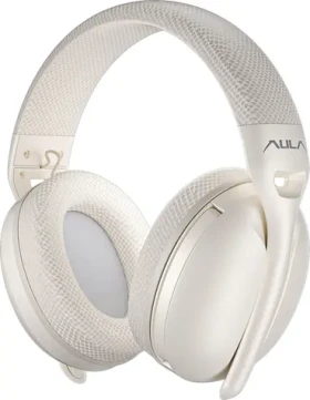 Aula S6 béžová / Herní sluchátka / Bluetooth / USB-C / Mikrofon / výdrž 22 h (AUS6-C)