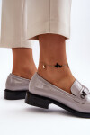 Dámské lakované mokasíny šedé Nerilaja 37
